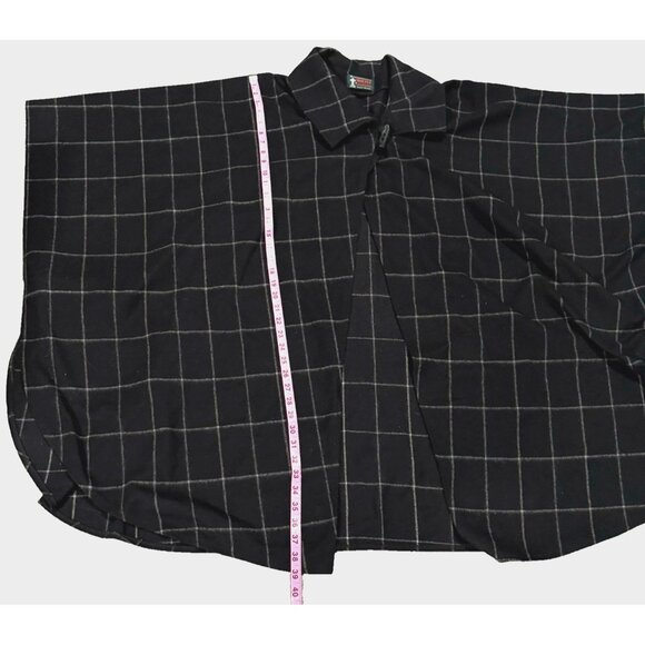 Jimmy Hourihan MOLINA Cashmere Blend Cape Cloak One Size Black Checker Wool 13-4 - Picture 8 of 9